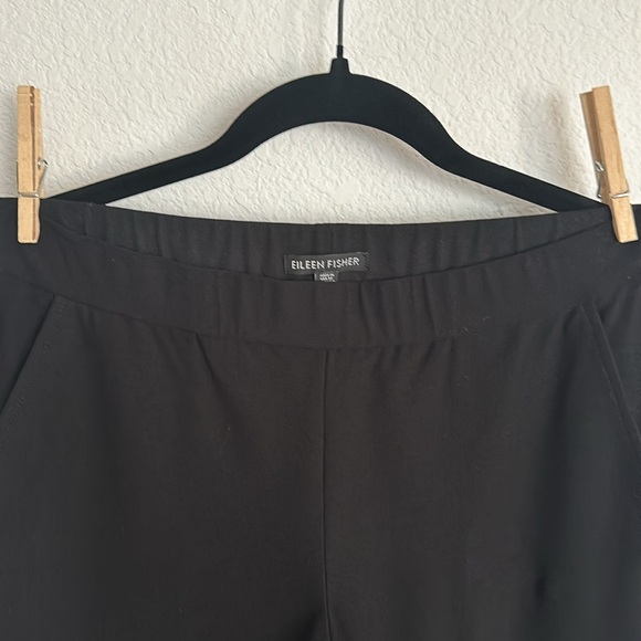 Eileen Fisher classic black elastic waist slacks XS/TP - Picture 2 of 9